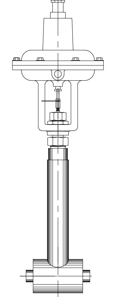 Actuated cryogenic valve with full vacuum jacket
