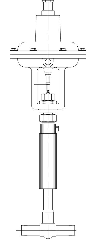 vacuum jacketed valve with cold box cuff style partial vacuum insulation